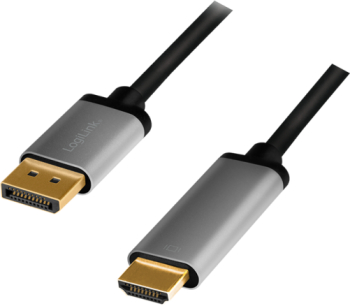 CABLU video Logilink DisplayPort T 1.2 la HDMI T 2m conectori auriti rezoluție maximă 4K 3840 x 2160 la 60 Hz aluminiu dublu ecr