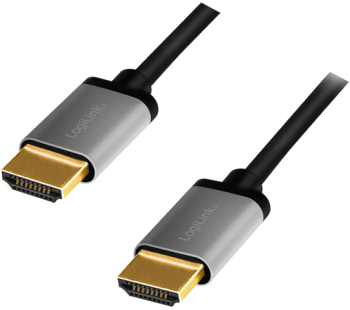 CABLU video Logilink HDMI T la HDMI T rezoluție maximă 4K UHD 3840 x 2160 la 60 Hz conectori auriti 5m negru CH0013 timbru verde