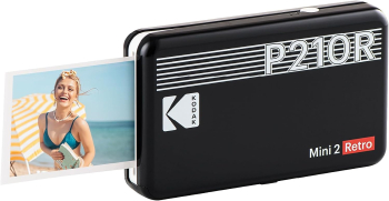 Imprimanta foto portabila Kodak Mini 2 Retro Bluetooth include set 8 coli Negru 