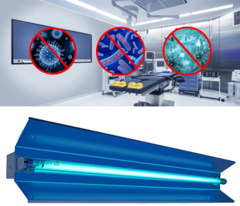 Lampa bactericida UVC orientabila 55W cu reflector fixare perete 