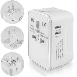 Adaptor priza EU la US UK AUS 2 x USB-C Techsuit HHT202-2C