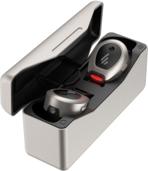CĂȘTI Edifier wireless intraauriculare - butoni pt smartphone microfon pe cască conectare prin Bluetooth 5.0 gri TWSNB-MG timbru ve