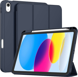 Husa iPad 10 2022 10.9 Techsuit Flex Trifold Pen bleumarin