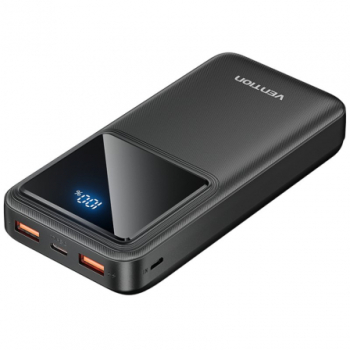 POWER BANK Vention 20000mAh / 74Wh 22.5W 2 x USB 1 x USB Type-C 1 x Micro USB digital display pt. status baterie max. 3A negru FHLB 