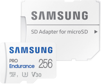 SAMSUNG PRO Endurance microSD Class10 256GB incl adapter R100 / W30 up to 140160 hours MB-MJ256KA / EU timbru verde 0.03 lei 