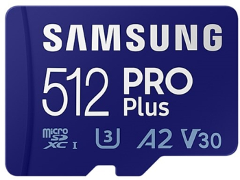 SAMSUNG PRO Plus microSD 512GB Up to 180MB / s Read and 130MB / s Write speed with Class 10 4K UHD incl. Card reader 2023 MB-MD512SB / WW t 