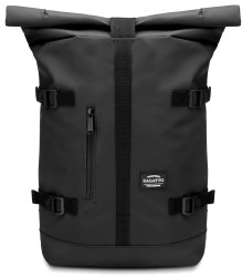 Rucsac de curierat - Rolltop urban de scoala de dama barbat turistic 46/62x40x15 cm negru A4 Zagatto ZG862 