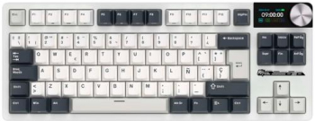 Tastatura Gaming Royal Kludge S85 iluminare RGB Wired Wireless 2.4Ghz Bluetooth Cloud Switch (Alb/Negru)
