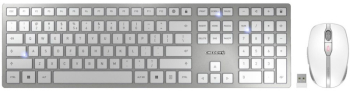 Kit periferice Cherry Desktop DW 9100 SLIM WL AES (UK) Silver/White BT Lithium Akku