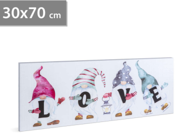 Tablou cu LED - LOVE - cu agatatoare 2 baterii AA - 30 x 70 cm 58477 