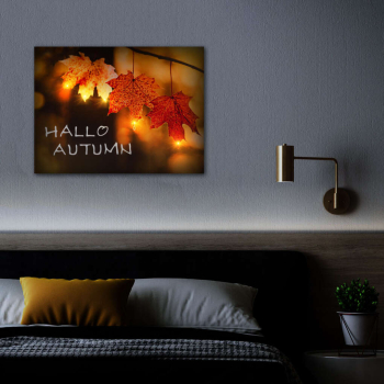 Tablou LED - Hello Autumn - 2 x AA 40 x 30 cm 