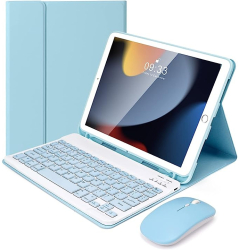 Husa cu tastatura și mouse Wireless Bluetooth Sigloo compatibilă cu tableta Huawei Matepad 11 Pro 2024/2022 11 Inch Bleu