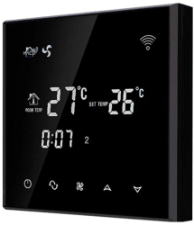 Termostat cu fir pentru aer conditionat BeOk TGT70WIFI-AC4, Compatibil cu sisteme HVAC, Aplicatia Smart Life