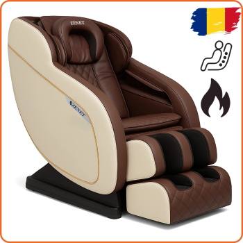 Fotoliu de masaj 4D ZENET 1288 cu functie de incalzire &ndash Masaj Shiatsu profesional pentru acasa si birou Relaxare completa si terapi 