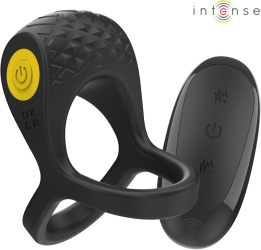INTENSE - ALEX VIBRATOR DOUBLE PENIS RING 10 VIBRATIONS BLACK 