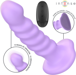 INTENSE - BRENDA VIBRATOR SIZE M SPIRAL DESIGN 10 VIBRATIONS PURPLE REMOTE CONTROL 
