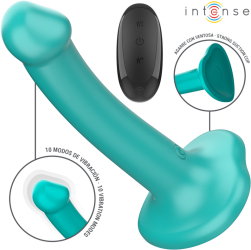 INTENSE - KATIE VIBRATOR WITH SUCTION CUP 10 VIBRATIONS BLUE REMOTE CONTROL 
