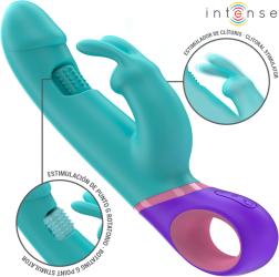 INTENSE - MONICA RABBIT VIBRATOR WITH ROTATING G-SPOT STIMULATOR BLUE 