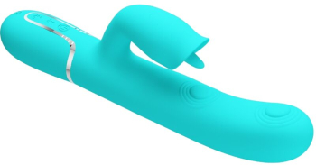 PRETTY LOVE - RABBIT VIBRATOR WITH LICKING AQUA GREEN 
