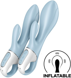 SATISFYER - AIR PUMP BUNNY 1 INFLATABLE RABBIT VIBRATOR BLUE 