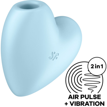 SATISFYER - CUTIE HEART AIR PULSE STIMULATOR & VIBRATOR BLUE