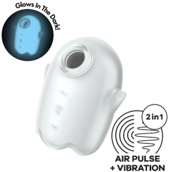 SATISFYER - GLOWING GHOST AIR PULSE & VIBRATOR WHITE