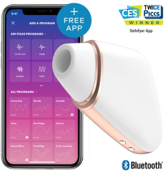 SATISFYER - LOVE TRIANGLE AIR PULSE STIMULATOR & VIBRATOR WHITE