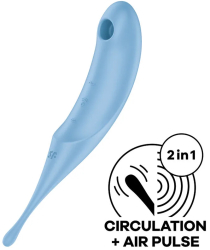 SATISFYER - TWIRLING PRO AIR PULSE STIMULATOR & VIBRATOR BLUE 