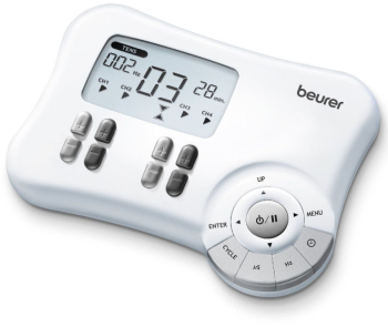 Aparat 3 in 1 pentru stimularea electrica a muschilor Beurer EM 80 50 de programe 8 electrozi Timer Alb 