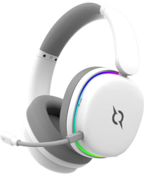 Căști Gaming Aqirys Luna Wired Wireless 2.4 GHz Bluetooth iluminare RGB (Alb)