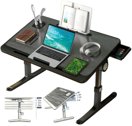 Stand laptop multifunctional tip masuta Linomag&reg Reglabil Pliabil 60cm x 40cm x 27cm 40cm Suport carte Suport tableta Sertar de