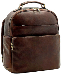 Rucsac pentru laptop si tableta din piele naturala maro LR139B 