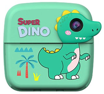 Aparat foto copii ZAZU Z5 cu printare instant - verde Dino camere duale 50 MP video Full HD ecran LCD color 2.4inch 