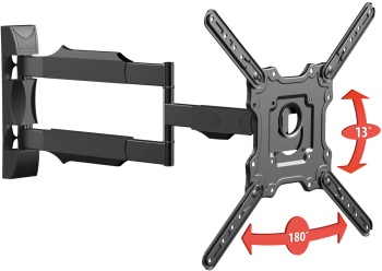 Suport TV de Perete cu Brat Reglabil pentru Televizoare cu Diagonala de 17-55 inch Capacitate 35 kg Negru 