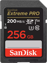 Card de memorie SanDisk Extreme PRO 256GB SDXC pana la 200MB/s & 140MB/s Read/Write speeds UHS-I Class 10 U3 V30 