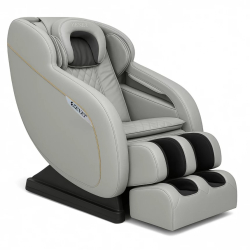 Scaun de masaj Zenet ZET-1288 gri cu masaj Shiatsu 3D incalzire si functie Zero Gravity &ndash confort premium acasa sau la birou 