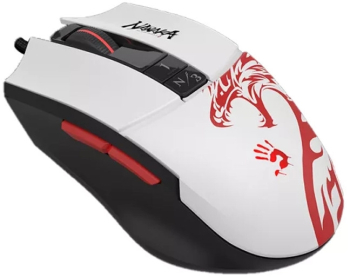 Mouse optic cu fir pentru gaming A4Tech L65-Max 10 butoane 12000dpi negru-alb 