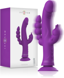 INTENSE - CASANOVA RABBIT SILICONE VIBRATOR TRIPLE MOTOR PURPLE 