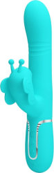 PRETTY LOVE - MULTIFUNCTION RABBIT VIBRATOR 4 IN 1 BUTTERFLY AQUA GREEN 