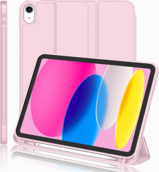 Husa pentru Apple iPad 11 2025 cu Suport Pencil Silicon TPU Smart Cover &ndash Baby Pink