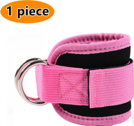 Curele pentru glezna cu inel D dublu &mdash pentru antrenament fesieri picioare si forta suport la cablu in sala &ndash Roz 