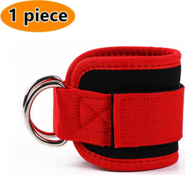 Curele pentru glezna cu inel D dublu &mdash pentru antrenament fesieri picioare si forta suport la cablu in sala &ndash Rosu 