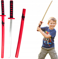 SET DE KATANA DE LEMN PENTRU ANTRENAMENT 53 CM SAMURAI CU TEACSI SI IMPACETARE