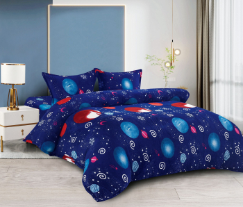 Set Lenjerie Premium Cocolino 4 Piese pentru Pat Dublu Albastru Cearceaf de Pat 200x230cm cu 2 Fete de Perna 