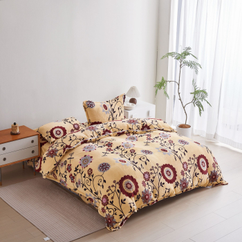 Set Lenjerie Premium Cocolino 4 Piese pentru Pat Dublu Crem Cearceaf de Pat 200x230cm cu 2 Fete de Perna 