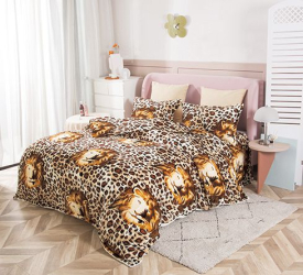 Set Lenjerie Premium Cocolino 4 Piese pentru Pat Dublu Maro Crem Cearceaf de Pat 200x230cm cu 2 Fete de Perna 