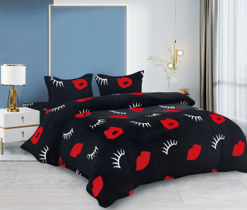 Set Lenjerie Premium Cocolino 4 Piese pentru Pat Dublu Negru Cearceaf de Pat 200x230cm cu 2 Fete de Perna 