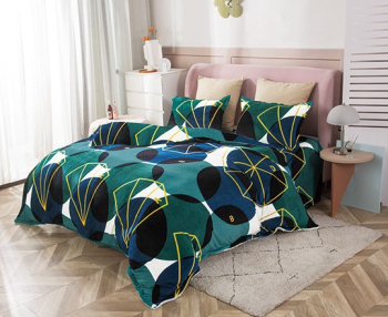 Set Lenjerie Premium Cocolino 4 Piese pentru Pat Dublu Verde Cearceaf de Pat 200x230cm cu 2 Fete de Perna 
