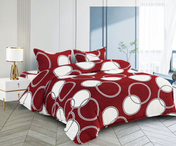 Set Lenjerie Premium Cocolino 4 Piese pentru Pat Dublu Visiniu Cearceaf de Pat 200x230cm cu 2 Fete de Perna 