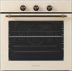 Cuptor electric incorporabil rustic Studio Casa Viva Parma Glass Beige 8 functii Ventilator Grill Clasa A Sticla (Bej)